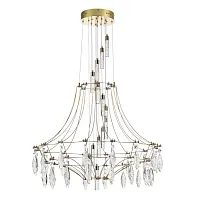 Люстра подвесная LED Flamenco 7000/51L Odeon Light прозрачная на 1 лампу, основание золотое в стиле классический Люстра подвесная LED Flamenco 7000/51L Odeon Light прозрачная на 1 лампу, основание золотое в стиле классический